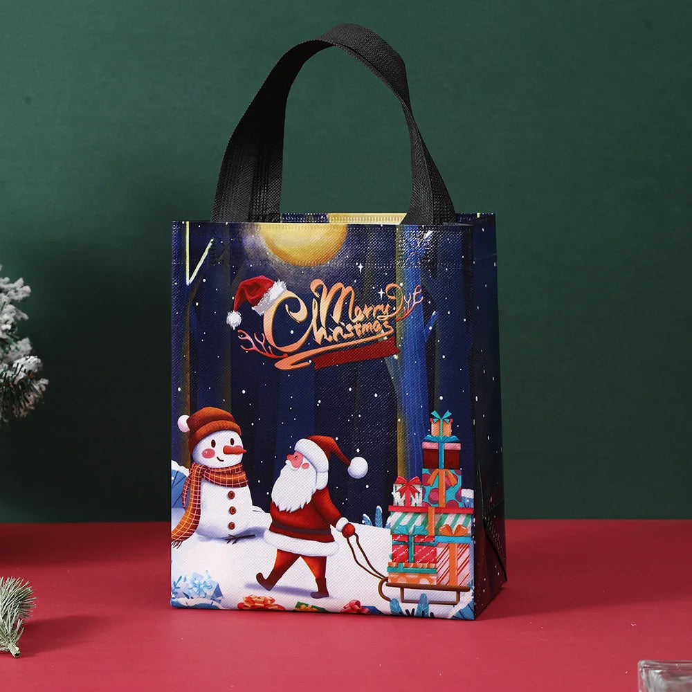 Christmas Gift Bags Non-Woven Christmas Bags Christmas Decorations for Home 2024 Navidad Natal Gifts New Year 2025 Packing Bag