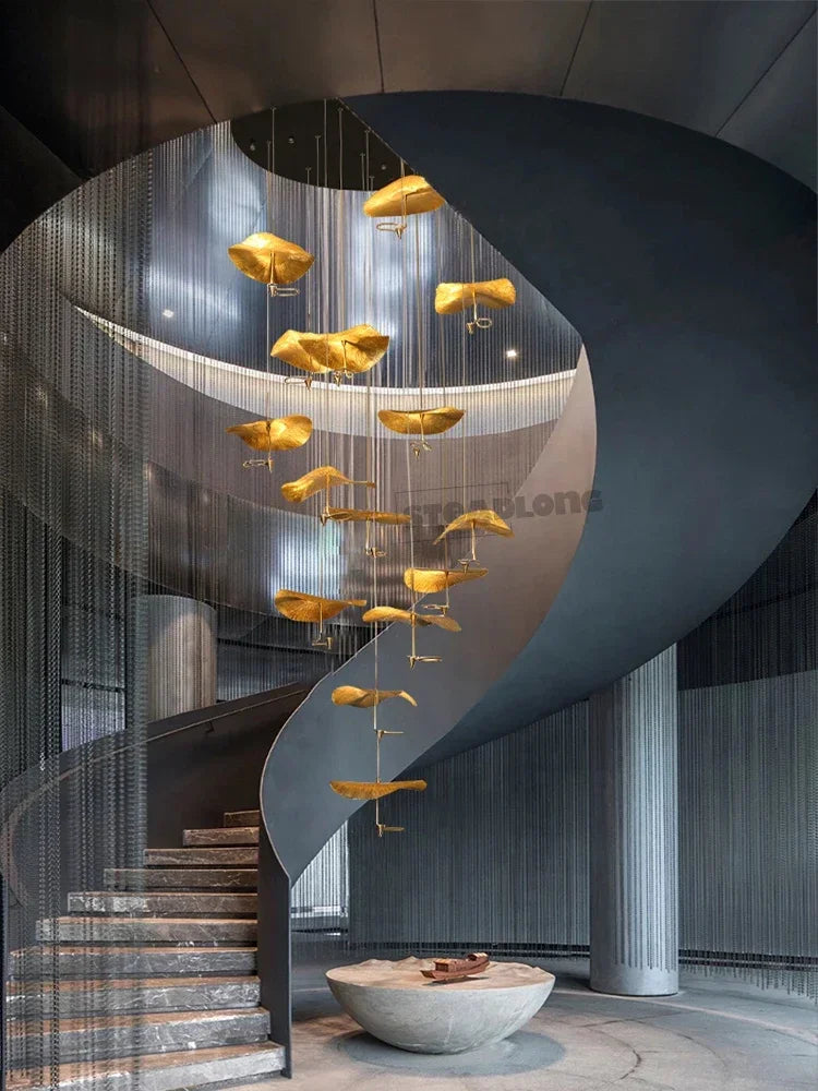 Nordic Modern LED Ceiling Chandelier for Living Dining Room Staircase Pendant Lamp Home Decor Lighting Suspension Design Fixture