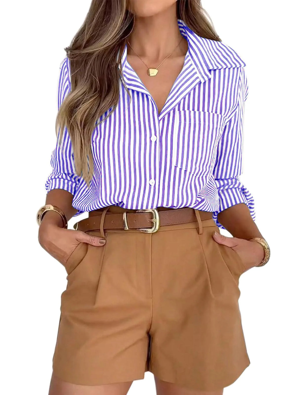 Woman Clothing Informal Long Shirt Shirt, Women's Lingerie, Cardigan Open And Stylish, Polyester Style, Full Decorative Length