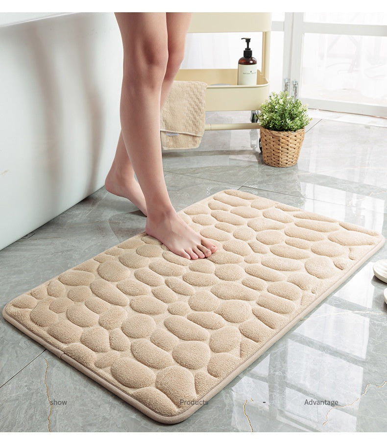 Mat Non-slip Carpets Cobblestone Embossed Bathroom Bath In Wash Basin Bathtub Side Floor Rug Shower Room Doormat Memory Foam