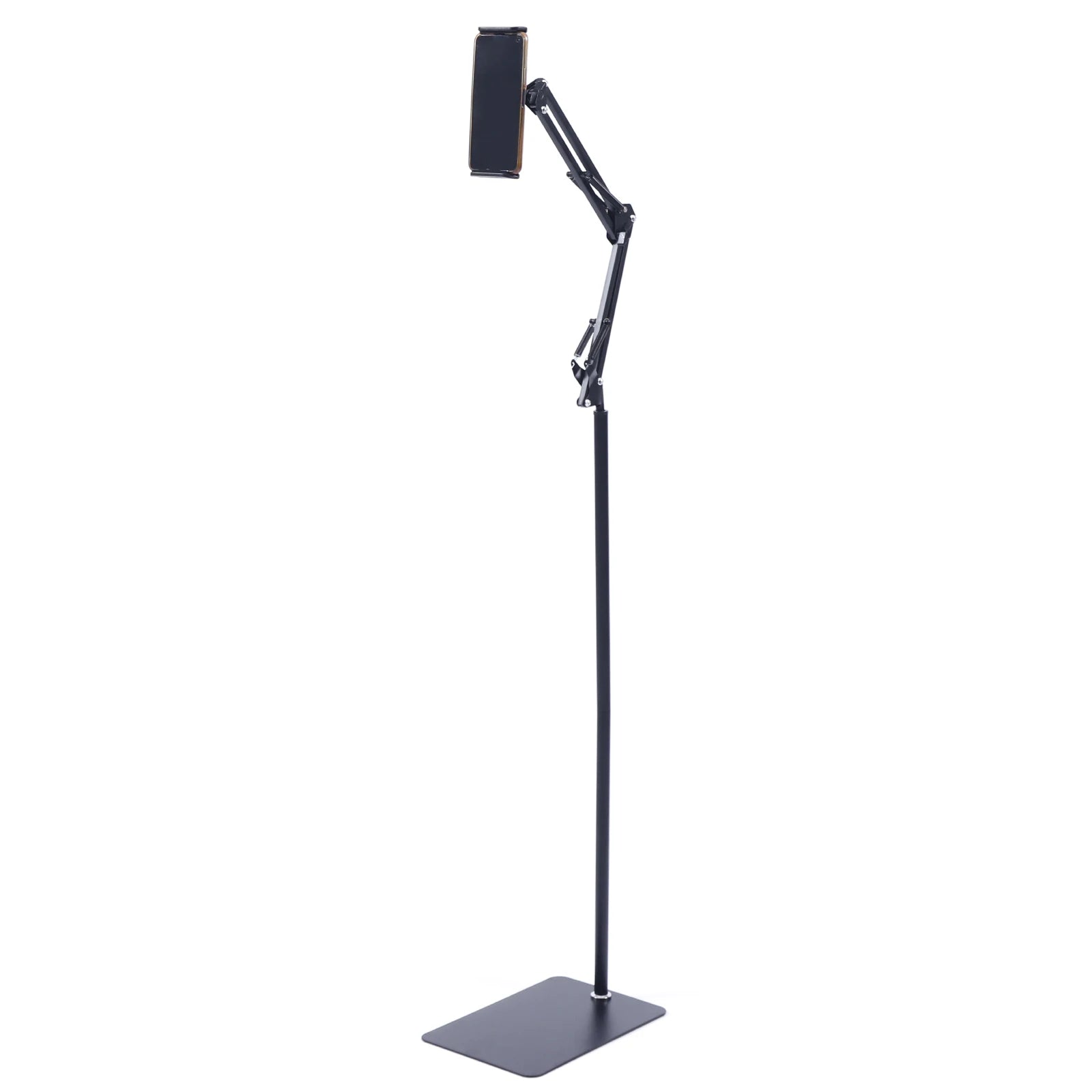 360° Tablet Floor Stand Floor Standing Mobile Phone Holder Tripod Stand Rotating Mount Height Adjustable