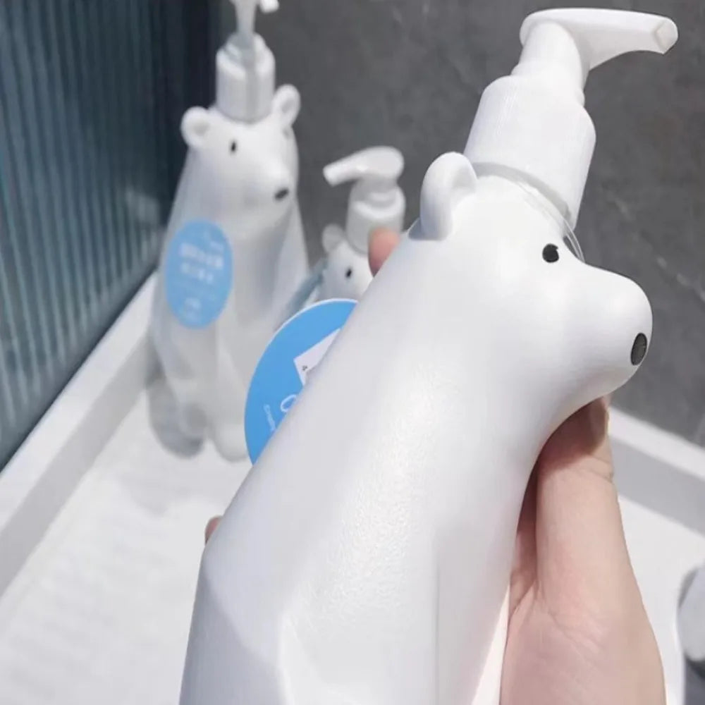 450ml Cute Bear Shape Soap Dispenser Liquid Shampoo Shower Gel Lotion Dispensing Bottle Hand Sanitizer Kitchen Press Pumps