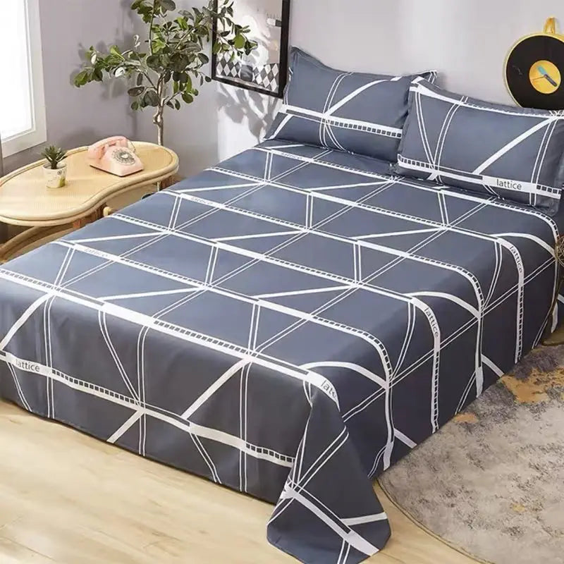 Bed Sheets Plaid Non-slip Comfortable Washed Twin Queen Full Size Nordic Style Universal Bedspread Simple Durable Antibacterial
