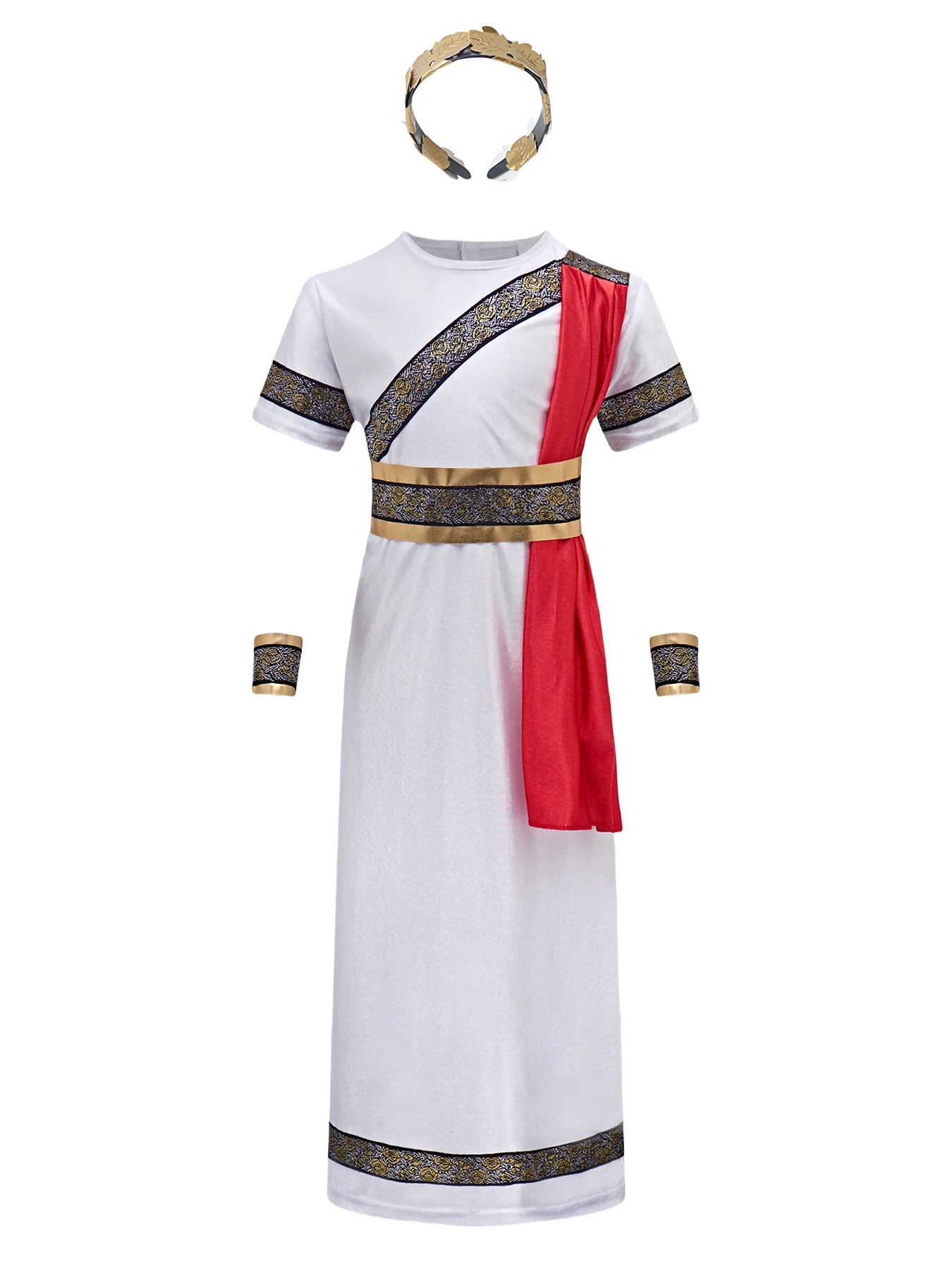 Medieval Cosplay Costume for Kids, Ancient Roman Boy, Greek Emperor Caesar, Historical Outfit for Book Week Day, Halloween Party