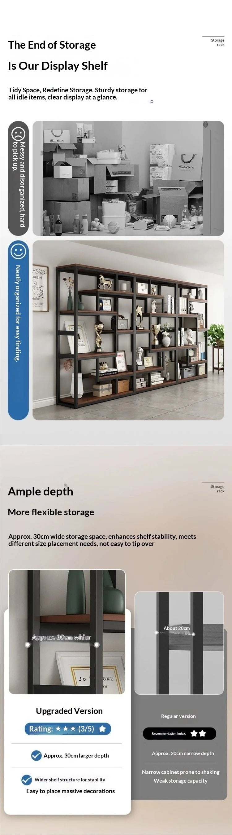 Industrial Iron Bookcase Bookshelf Wall Shelf Storage Cabinet Display Rack Living Room Office Divider Armoires Librero Furniture