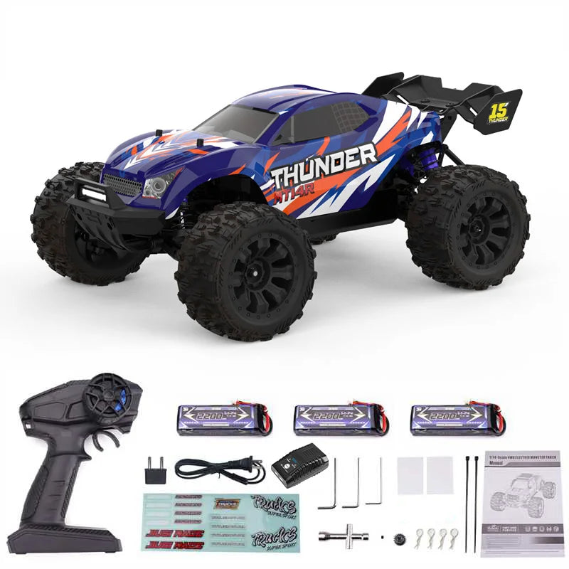 JIUSI MT14R 1/14 RC Racing Car 3S Battery 4WD 80km/h Brushless Motor 2.4G Remote Control 35C High Speed Off-road RC Truck