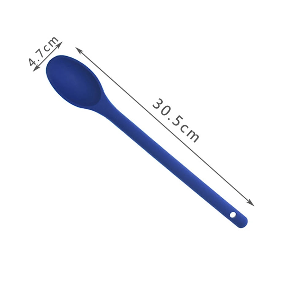 Long Handle Silicone Spoon For Kitchen Mixing Spoon For Salad Food Soup Cooking Tool For Picnic 1PCS Wholesale Of Multiple Items
