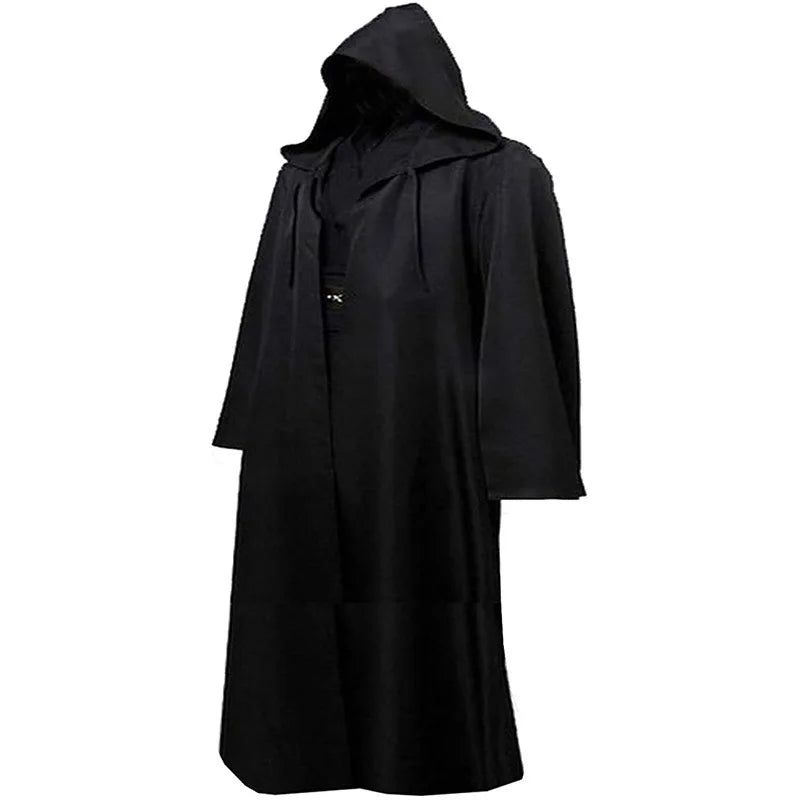 Halloween Festival Costumes Solid Long Robe Cosplay Costumes Abayas Hooded Punk Style Cloak Medieval Gothic Cape Novelty