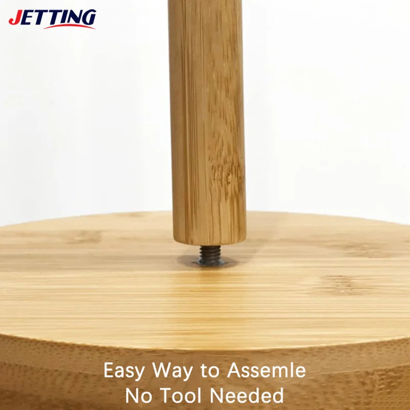 Kitchen Wooden Roll Paper Towel Holder Bathroom Tissue Vertical Stand Disposable Paper Pot Kitchen Toilet Storage Accessories