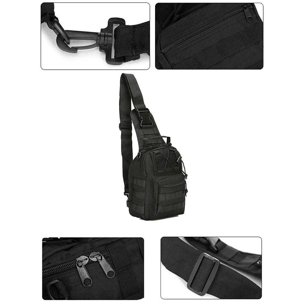 Men Cross body Sling Backpack Shoulder Chest Bag Travel Outdoor Sports Climb Tactical Military Nylon Male Side Messenger Bag