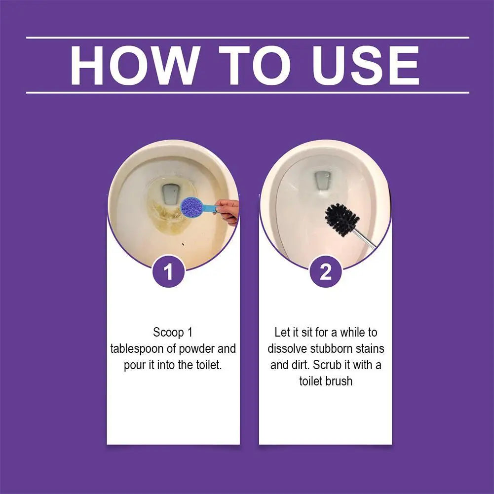 Household Toilet Cleaning Powder Powerful Descaling Stain Remover Odor Eliminator Fresh Fragrance Easy to Use
