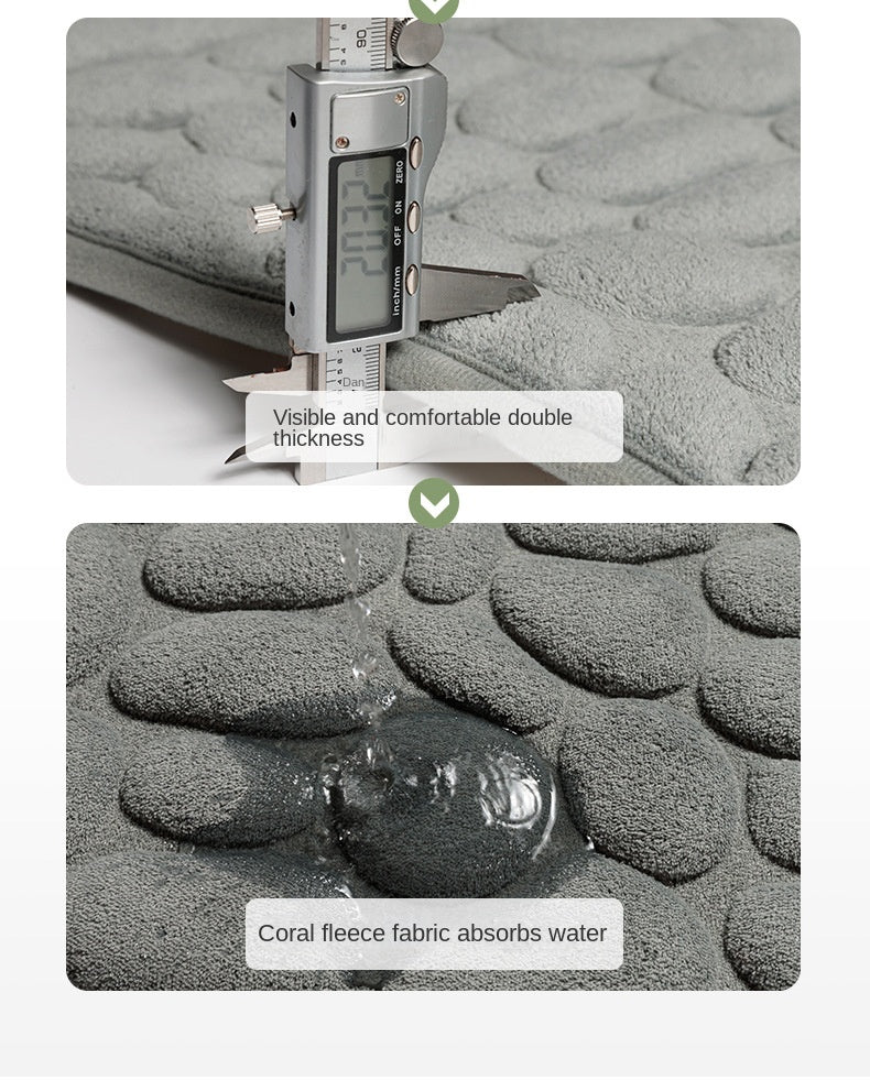Mat Non-slip Carpets Cobblestone Embossed Bathroom Bath In Wash Basin Bathtub Side Floor Rug Shower Room Doormat Memory Foam