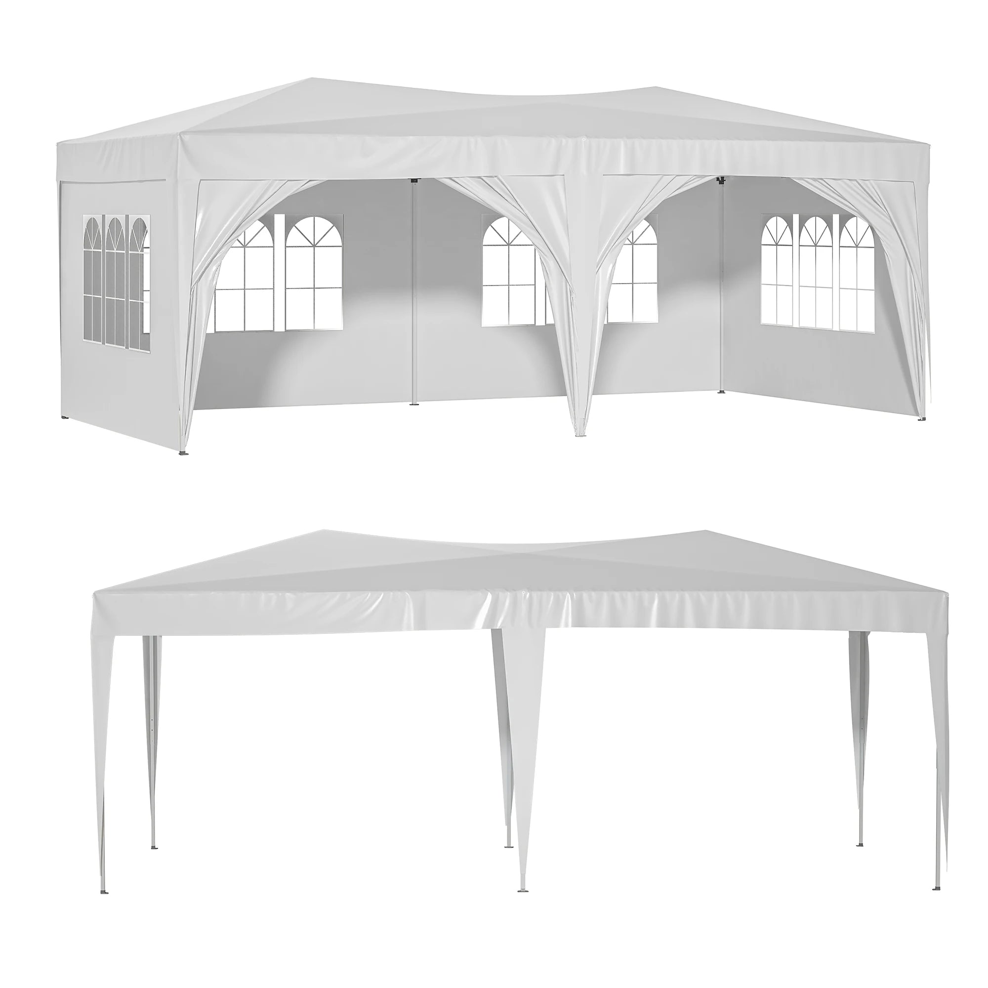 LZBEITEM 10' x 20' Pop Up Canopy Tent with 6 Removable Sidewalls & Carry Bag, Waterproof Anti-UV Party Wedding Tents Gazebo