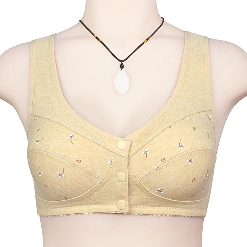 Bra For Women Wire Free Bra Cotton Underwear Front Closure Brassiere Women's Lingerie Large Bust 48 50 52 B C Cup