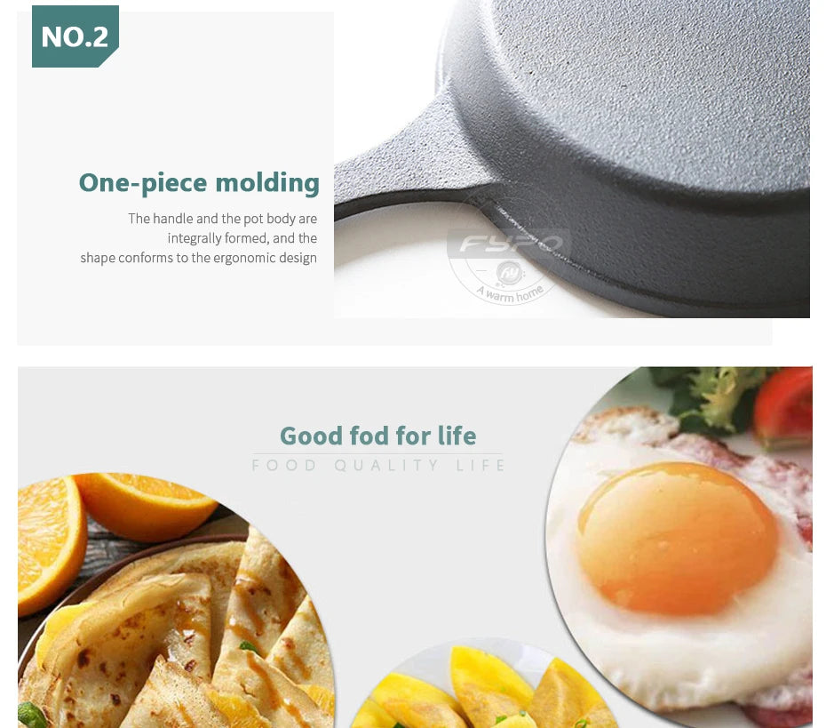 Cast Iron Frying Pan,14/16/20cm Non-stick Skillet Kitchen Fry Pot Breakfast Pan Omelette Pancake Pot Induction Cooking Cookware