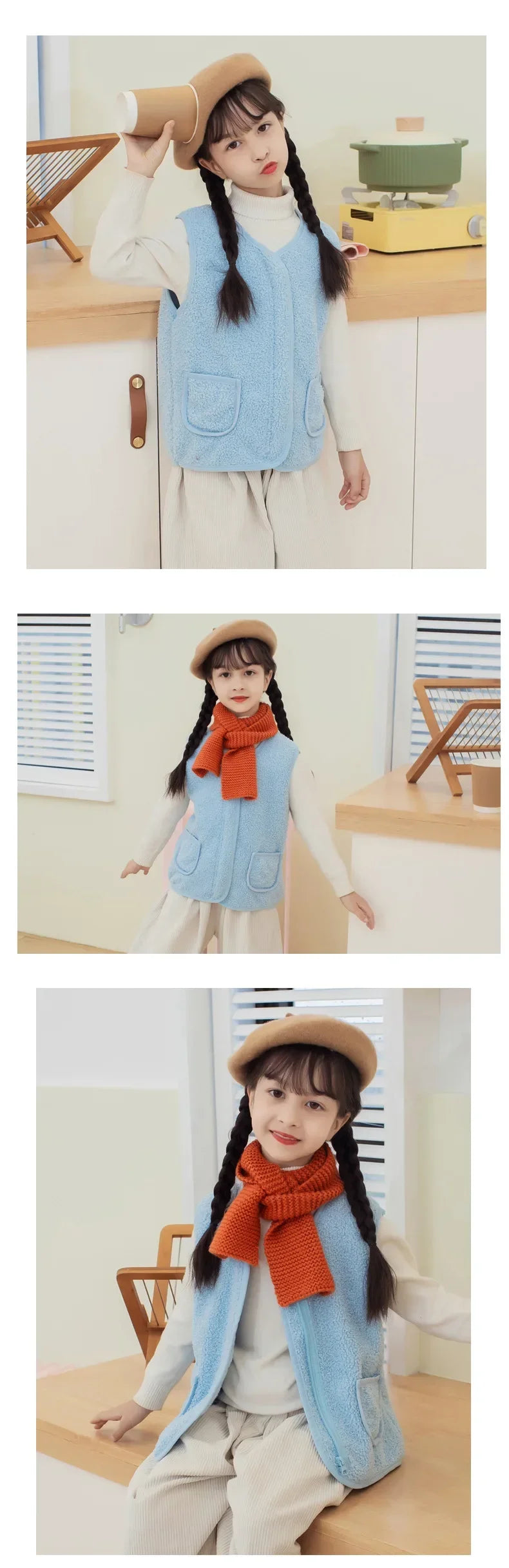 toddler girl winter clothes Autumn and Winter Children's New Lamb Velvet Vest Warm Vest for Infants and Girls toddler