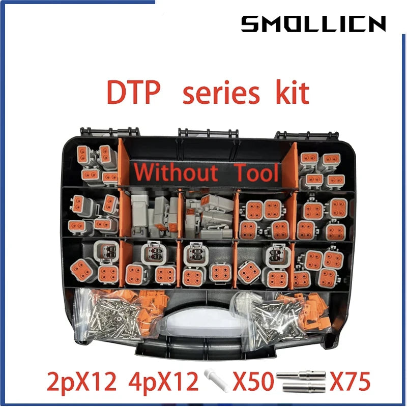 1 BOX 226 Pcs Deutsch DTP Series Waterproof Connector Wire Kit Repair Tool Box DTP06-2S DTP06-4S DTP04-2P DTP04-4P