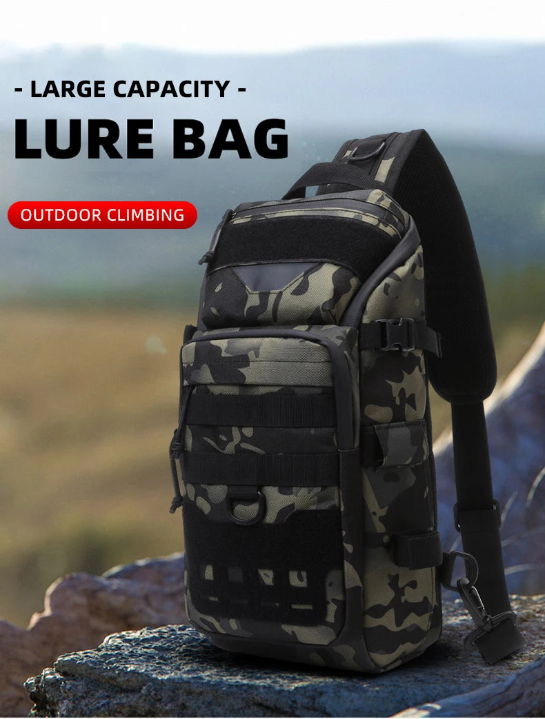Men Chest Bag Molle Fanny Pack Outdoor Sport Fishing Hunting Camping Hiking Tactical Hook and Loop Fastener Sling Shoulder Bag