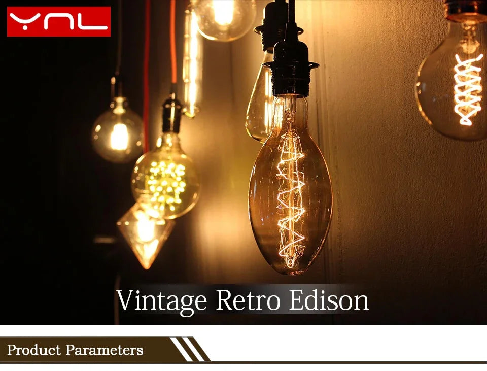Vintage Edison LED Filament Bulb E27 220V 4W Dimmable Amber Glass ST64 G80 G95 G125 T185 A19 Retro Incandescent Lamp for Home