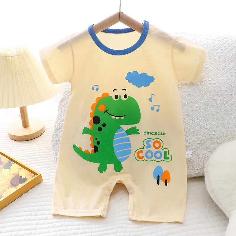 2025 Infant Toddler Crawling Clothes Cotton Summer Boys Girls Thin Male Baby Female Short-sleeved Romper suit Children's Onesie