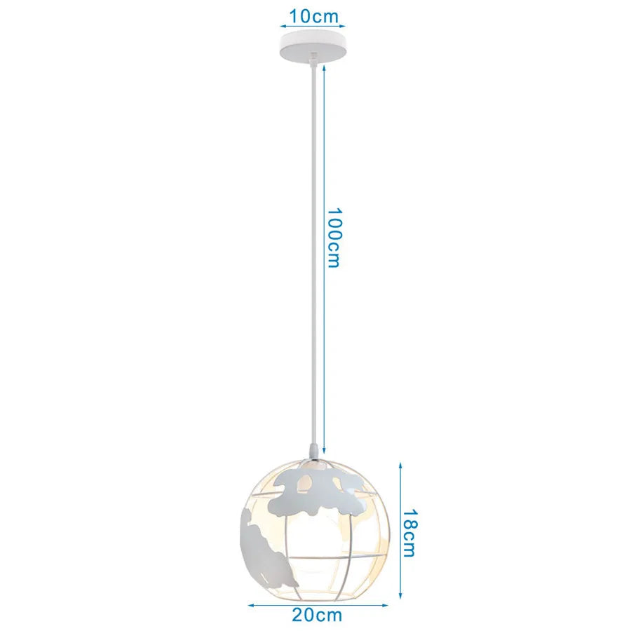Modern Pendant Light Industrial Vintage White Wrought Cage Pendant Lamp for Living Room Bedroom Dining Room Loft Home Decor E27