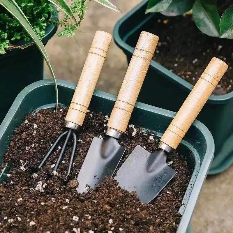 3-PC Gardening Tools Kit, Shovel Rake Cultivator for Fast Soil Loosening, Flower Bed Gardening, Efficient for Home Garden Use