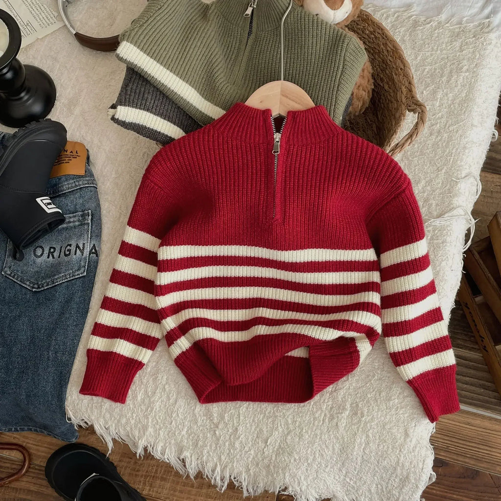 Childrens Clothing Sweater New Autumn 2024 New Loose and Versatile Casual Sweater