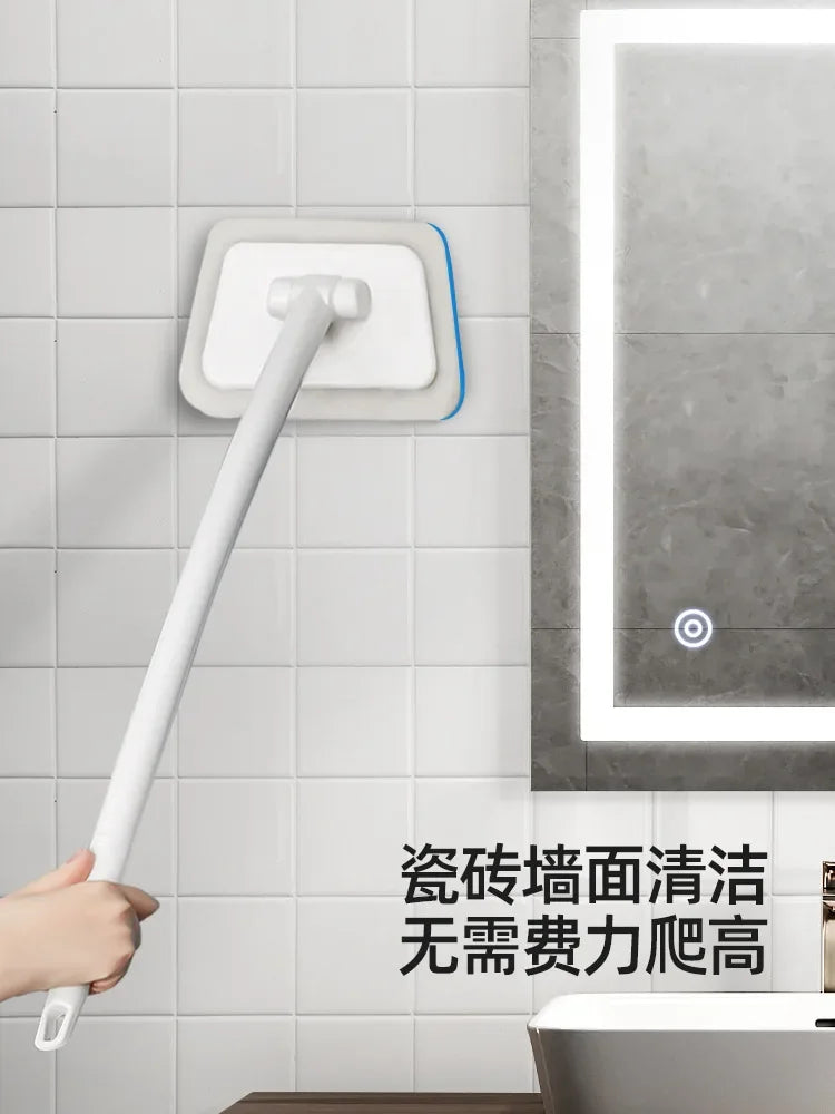 Cleaning Brushes  Bathroom Accessories Wall Cleaning Sponge Hanging Long Handle Removable Floor Bathtub Home Household