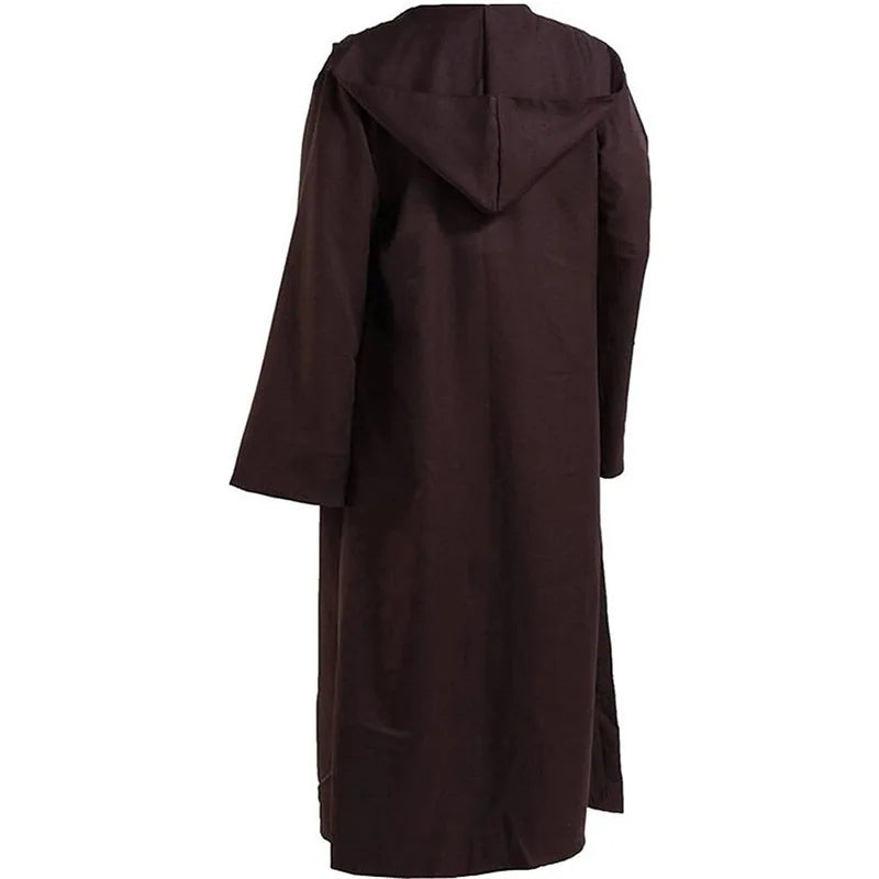 Halloween Festival Costumes Solid Long Robe Cosplay Costumes Abayas Hooded Punk Style Cloak Medieval Gothic Cape Novelty