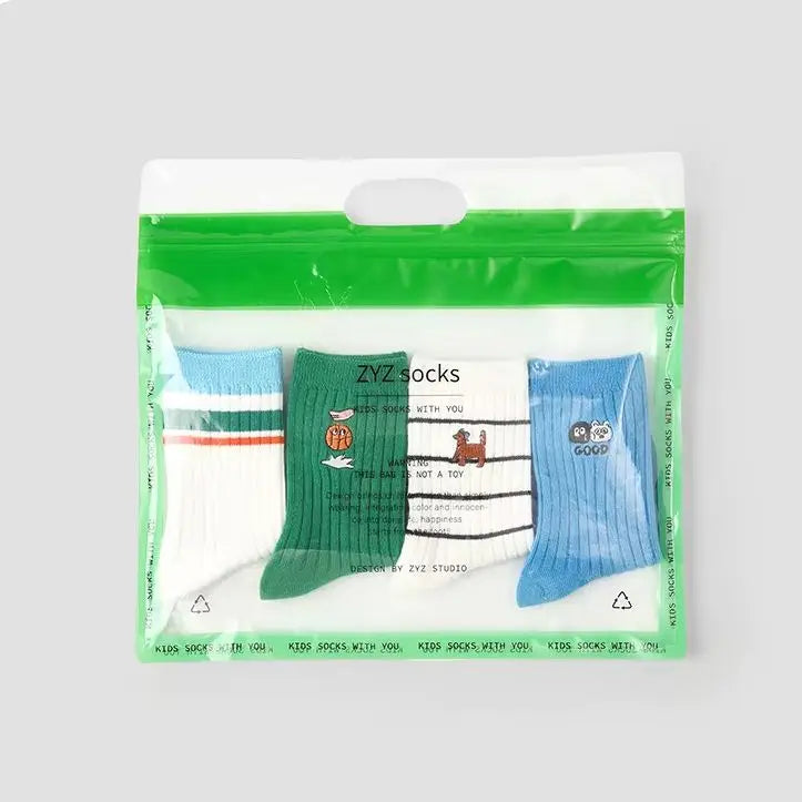 Newest Boys Girls Socks 2025 Spring Baby Cotton Socks Sport Sock  Double Needle 3-12T Children's  Socks