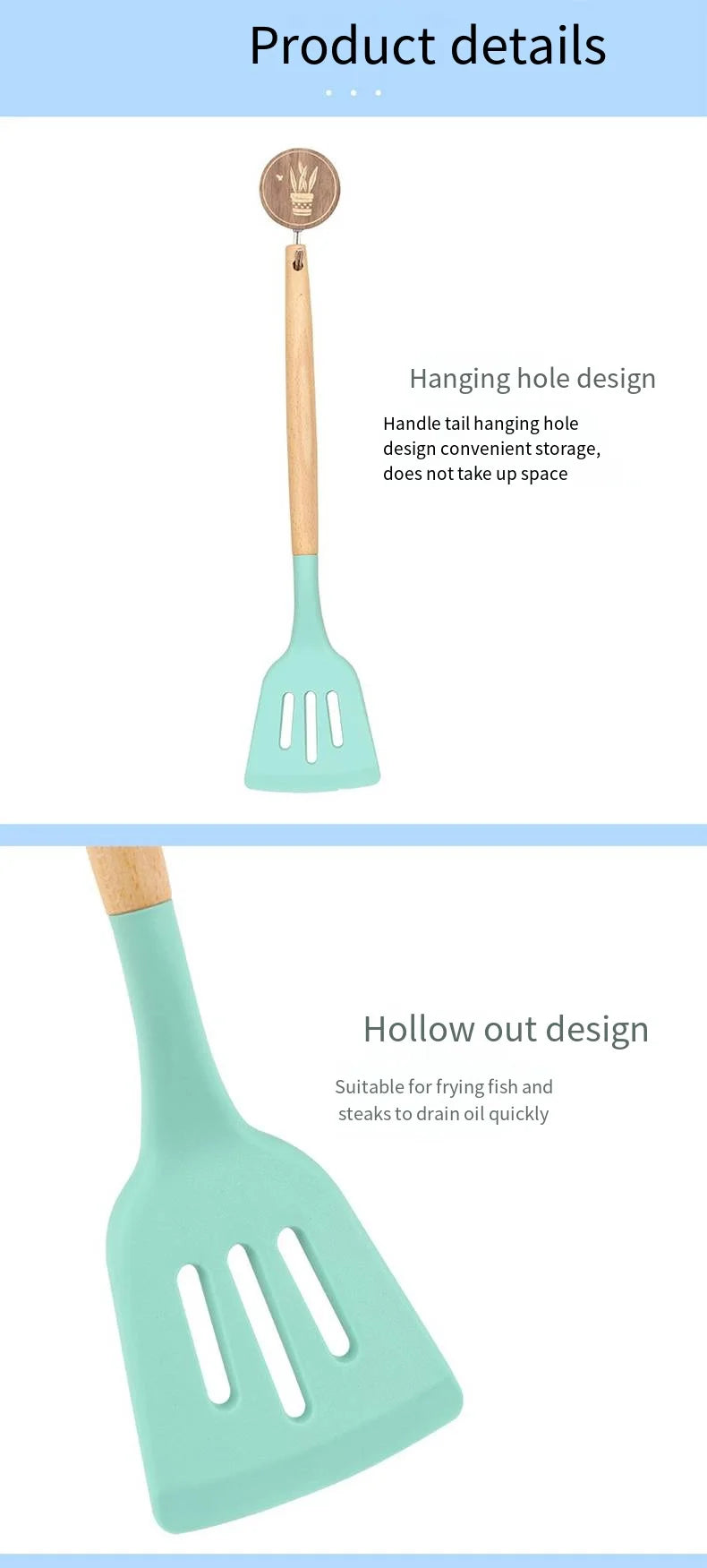 Silicone Turners Gadgets Spatula Egg Fish Frying Pan Scoop Fried Shovel Slotted Turners Kitchen Tools Cooking Utensils Kitchen a