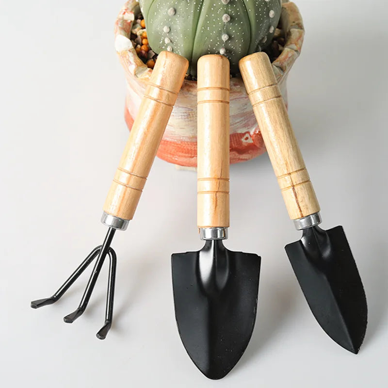 3-PC Gardening Tools Kit, Shovel Rake Cultivator for Fast Soil Loosening, Flower Bed Gardening, Efficient for Home Garden Use