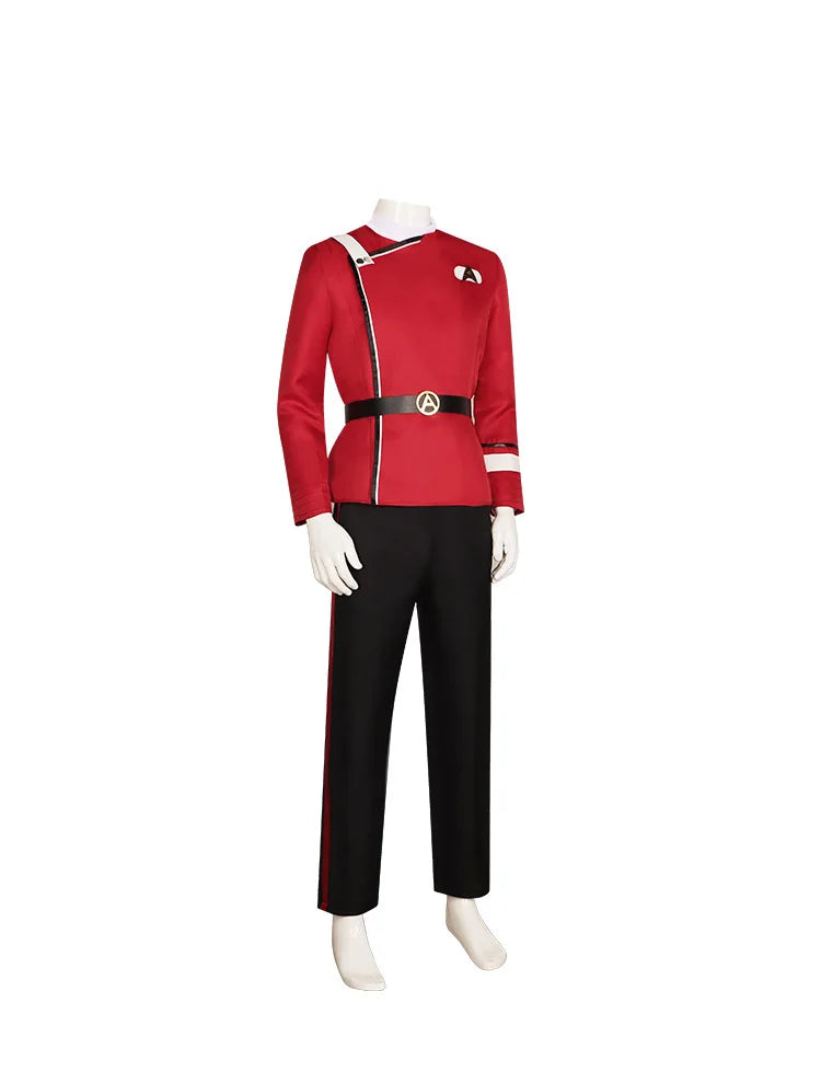Anime World Hiking Role Playing Strange Costumes Captain Pike Red Jacket Top Pants Underwear Fleet Uniform Halloween Set Party