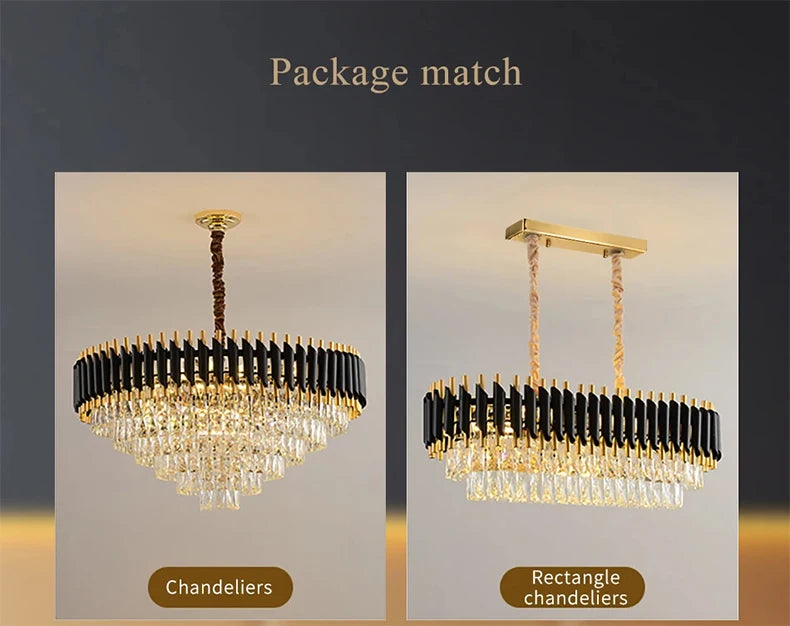 Luxury Modern Living Room Crystal Ceiling Chandelier Lighting Light Lustre Indoor Dining Bedroom Home Decor Hanging Pendant Lamp