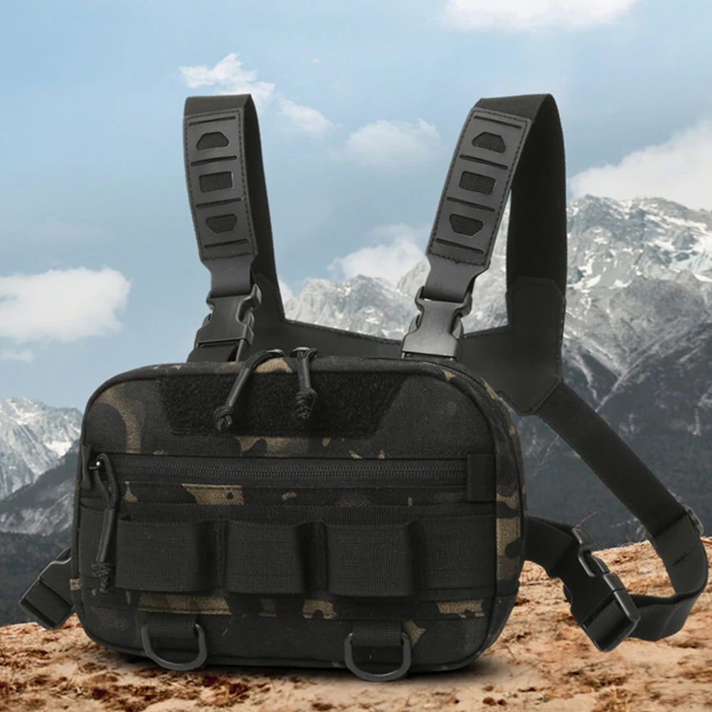 Fishing Chest Bag Men's Tactical Bags Waterproof Molle Nylon Climbing Camping Backpacks Outdoor Travel Vest Backpack Fanny Pack