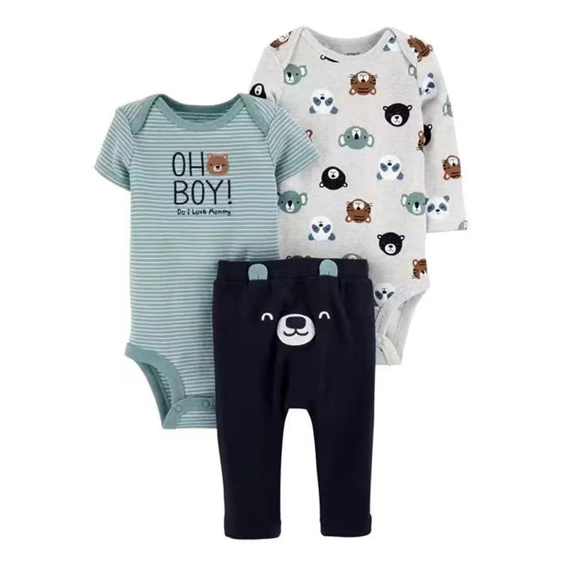 2025 Baby Girls Clothes Autumn Spring Newborn Infant Outfit Cotton Bodysuit Top And Bottom Pants Kids Toddler Clothing Set 6-24M
