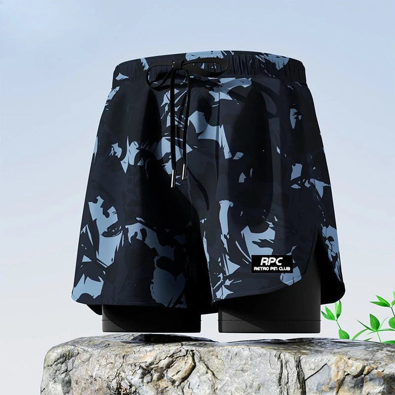 Mens Style Swimming Trunks for Adults Double layer Quick Drying Beach Pants Antiembarrassing Hot Spring Casual Shorts for Summer