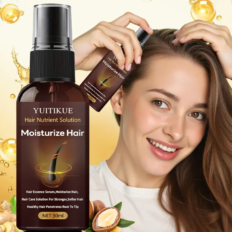 Hair Essence Nutrient Spray 30ml - Deeply Moisturizes & Strengthens Hair, for Stronger Softer Hair, Root to Tip Care