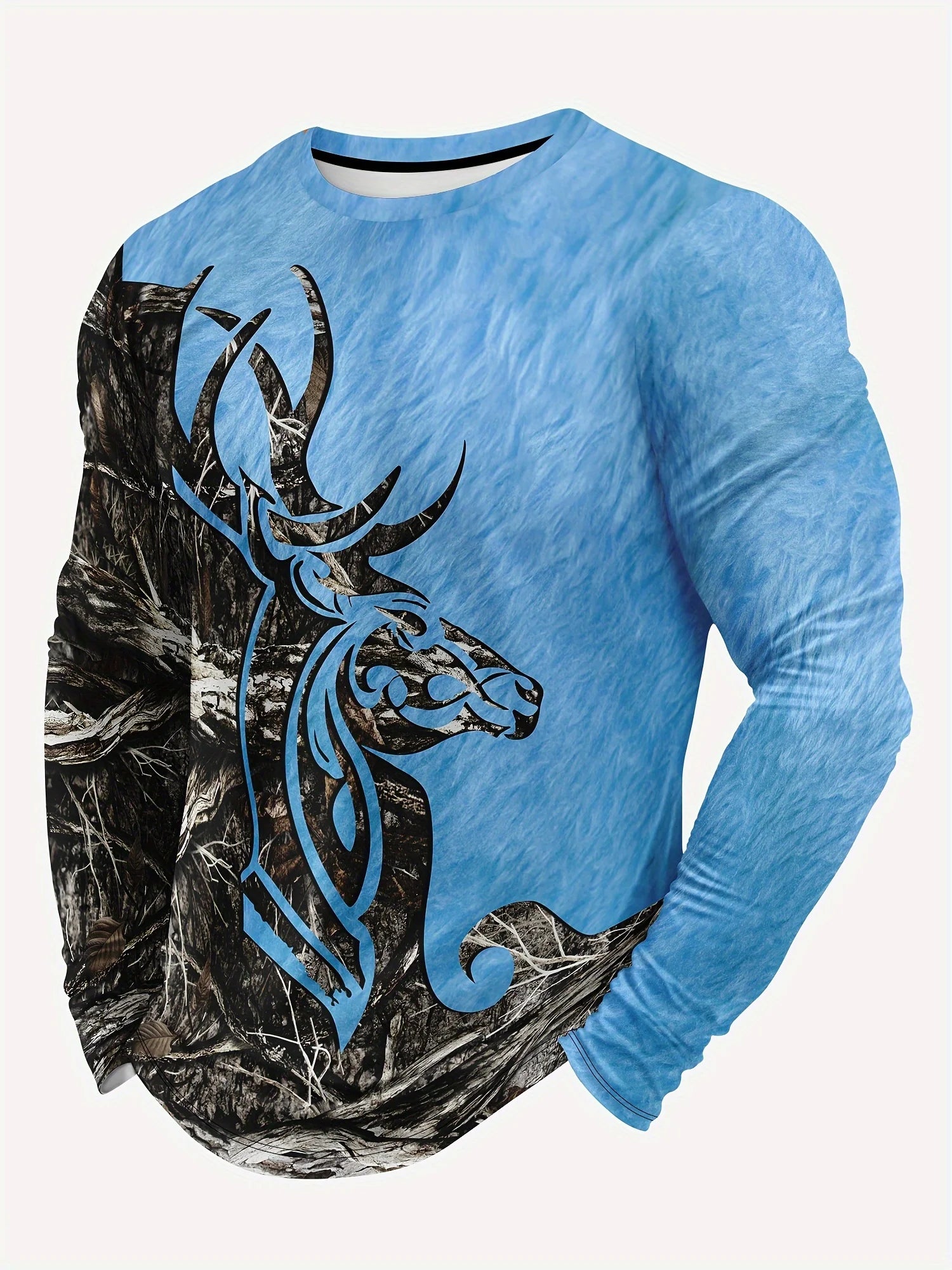 T-Shirts for Men Autumn Mens Clothing Round Neck Tops Long Sleeve Shirts 3D Print Graphic T Shirts Vintage Oversize Men T-Shirt