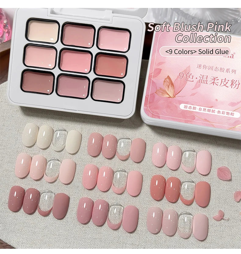 Jillradia 9-Colors New Popular Solid Gel Nail Gel Semi Permanent Nail Art Soaking UV LED Gel Christmas Manicure Gift Nail Salon