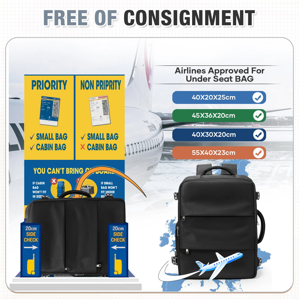 Ryanair 40x30x20 Luggage Cabin Bag, 40x30x20 Bag Men Women 15.6inch Laptop Bag Business  Travel Backpack，College School Backapck
