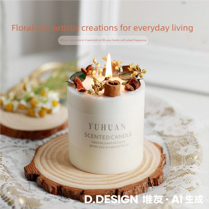 Dried Smokeless Aromatherapy Candles Bare Packaging Scented Candle Home Decora For Valentine's Holiday Decoration