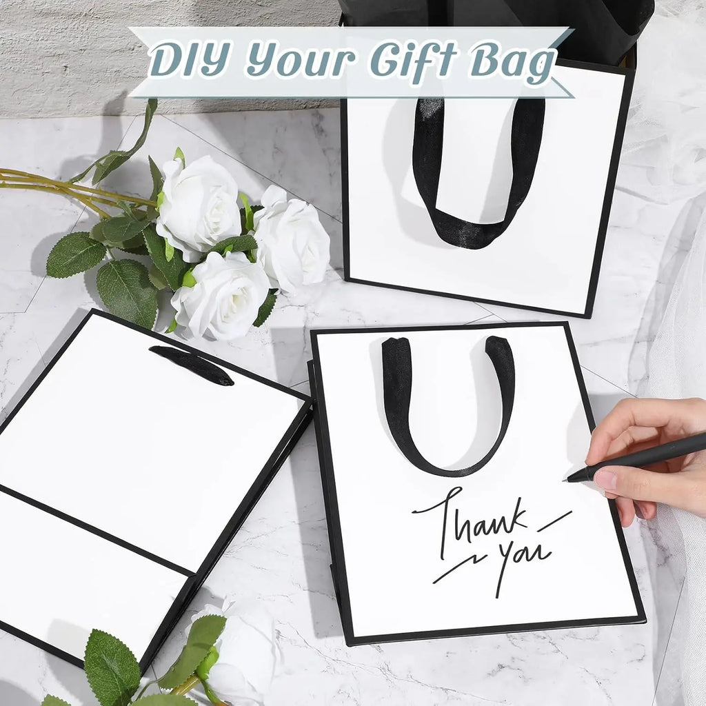 5/10/15 gift bags with handles, gold foil welcome gift bags, birthday, Christmas, wedding baby and bridesmaid gift bags