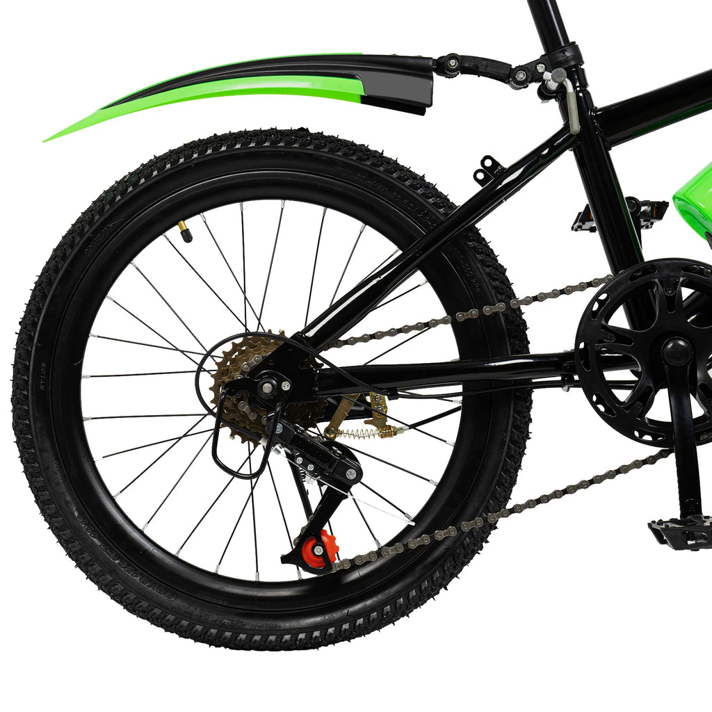 20" Mountain Bike 7 Speeds Kids Bicycle Dual-Disc Brakes Unisex Children's Bicycle Height Adjustable MTB Boys Girls Riding Bike