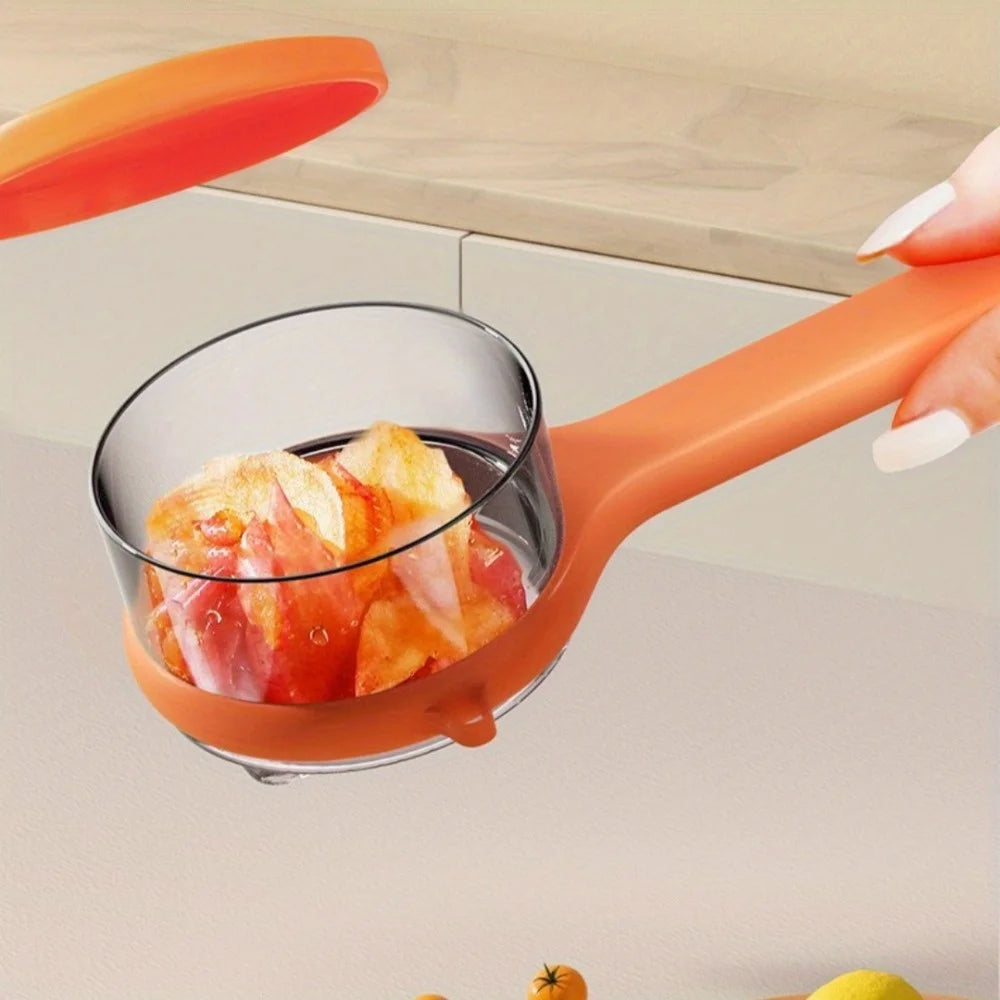 1Pc Multi-Function Fruit Vegetable Peeler with Peel Organizer - Serrated Blades, Easy To Use,Suitable for Kitchen Dormitory Use