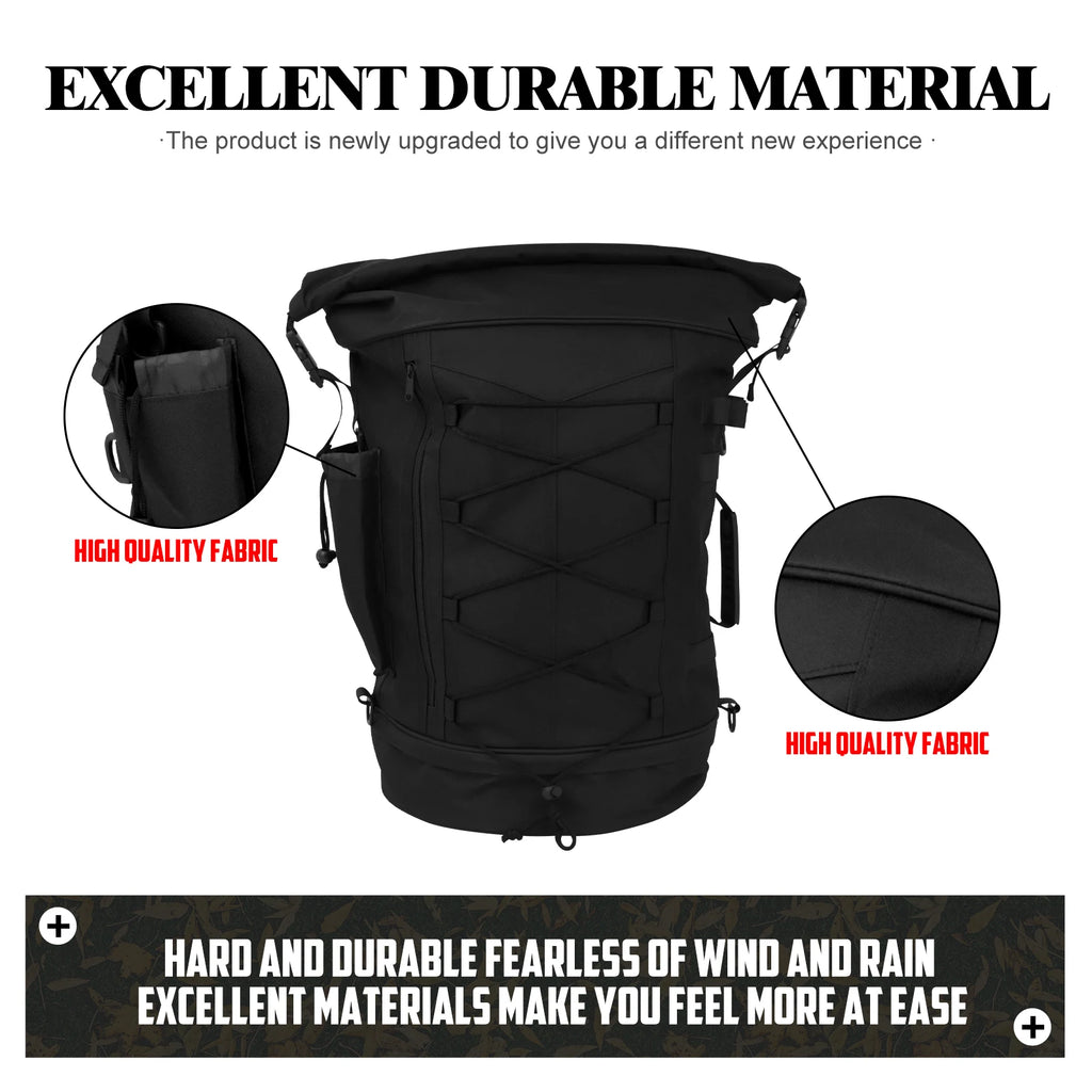 Motorcycle 50L-85L Luggage Backpack Sissy Bar Backrest Bag With Straps Universal For Most Motorcycles Expandable Tail Rack Bag