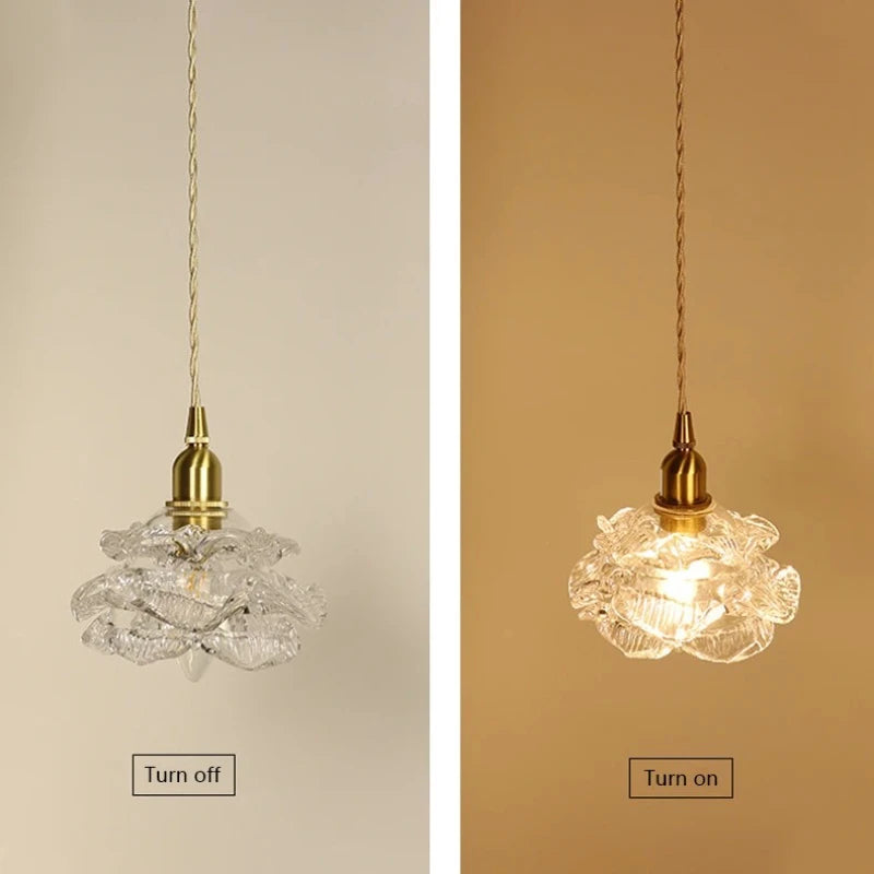 Nordic Rose Pendant Light Lustre Copper LED Ceiling Lights for Living Room Bedroom Dining Room Home Decor Wall Lamp Hanging Lamp