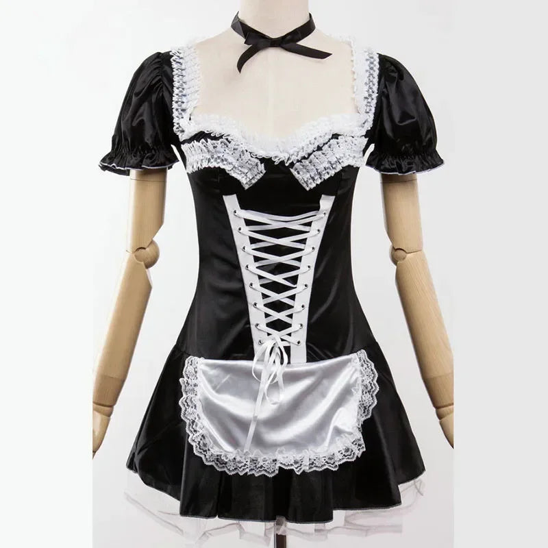 Cute French Maid Costume Cosplay Lolita Costume Cosplay Halloween Party Fancy Dress Up