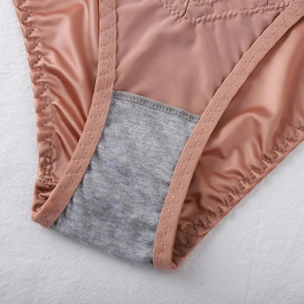 Women Underpants Low-waist Underwear Floral Lace Trim Silky Stretchable Panties Daily Wear Honeymoon Wedding Night Thong 여자 팬티