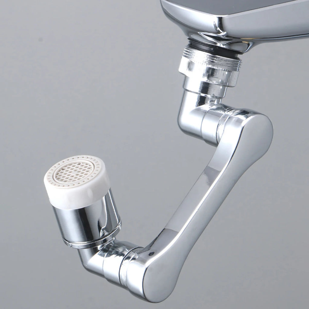 Universal 1080° Swivel Kitchen Faucet Extender with Dual Spray Modes Flexible Arm and Aerator Nozzle for Easy Sink Cleaning